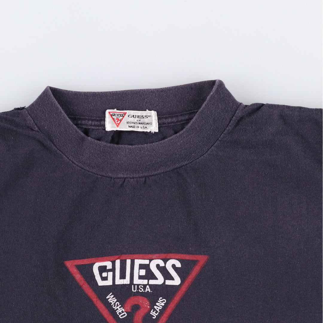 90'S Guess BY GEORGES MARCIANO short sleeve printed T-shirt made in USA, men's size L, vintage unclear black type Vintage Second Hand