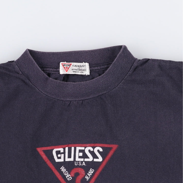 90'S Guess BY GEORGES MARCIANO short sleeve printed T-shirt made in USA, men's size L, vintage unclear black type Vintage Second Hand