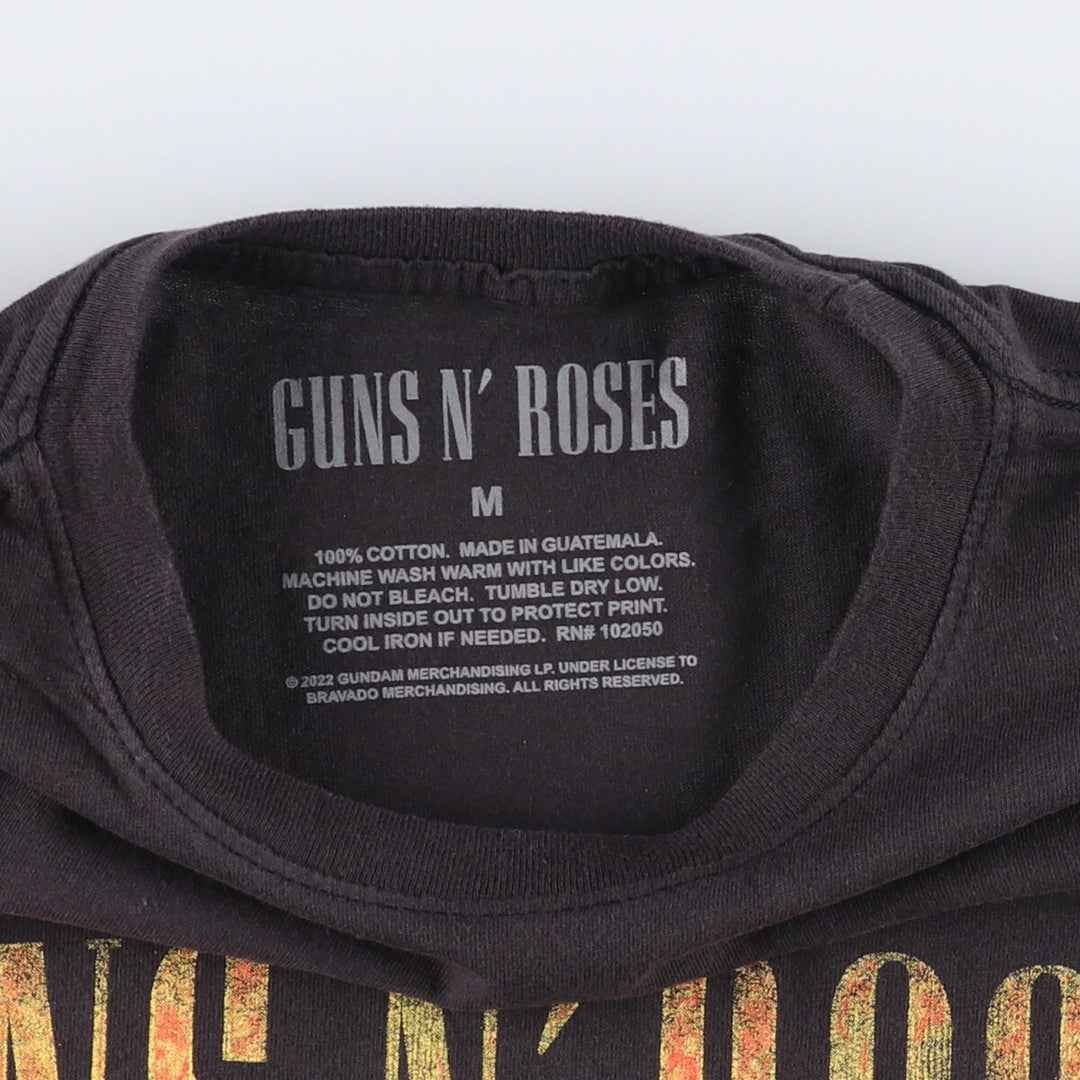 GUNS N' ROSES Guns N' Roses Band T-shirt Band Tee Men's M size cotton black type Vintage Second Hand
