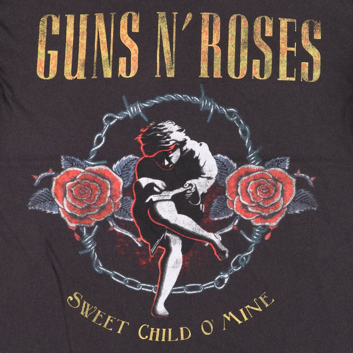 GUNS N' ROSES Guns N' Roses Band T-shirt Band Tee Men's M size cotton black type Vintage Second Hand