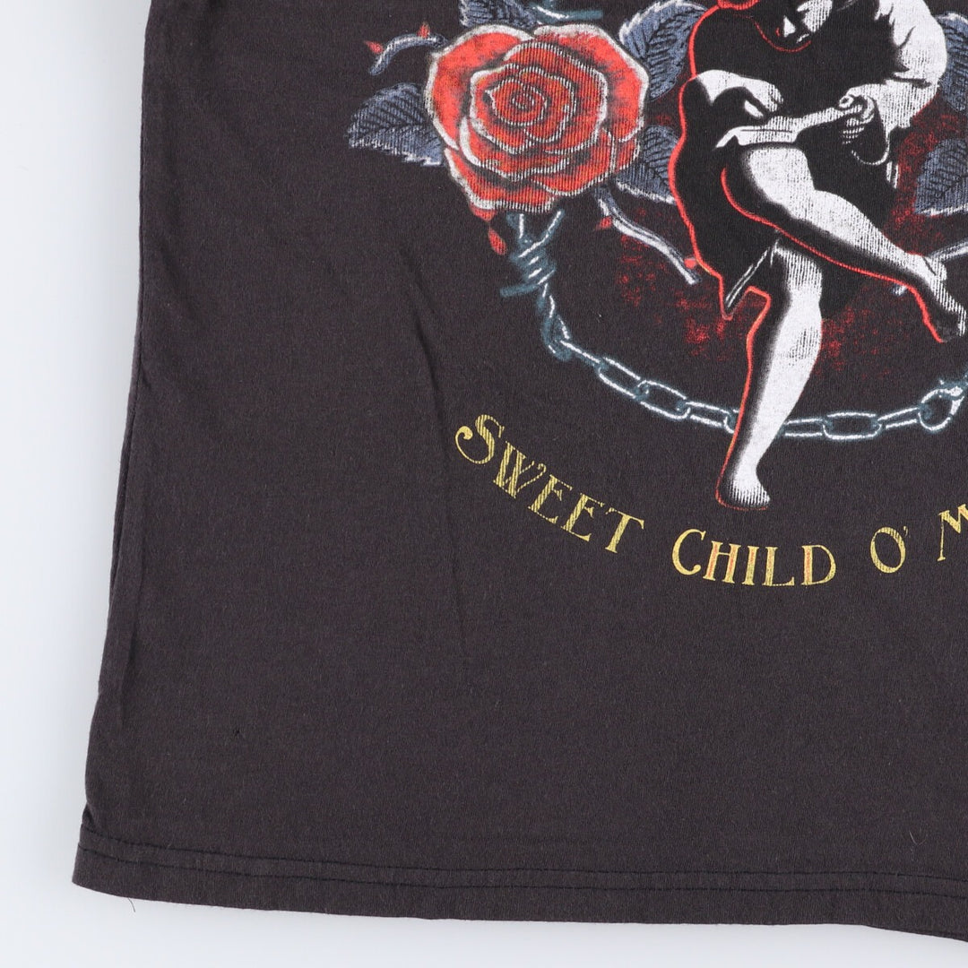 GUNS N' ROSES Guns N' Roses Band T-shirt Band Tee Men's M size cotton black type Vintage Second Hand