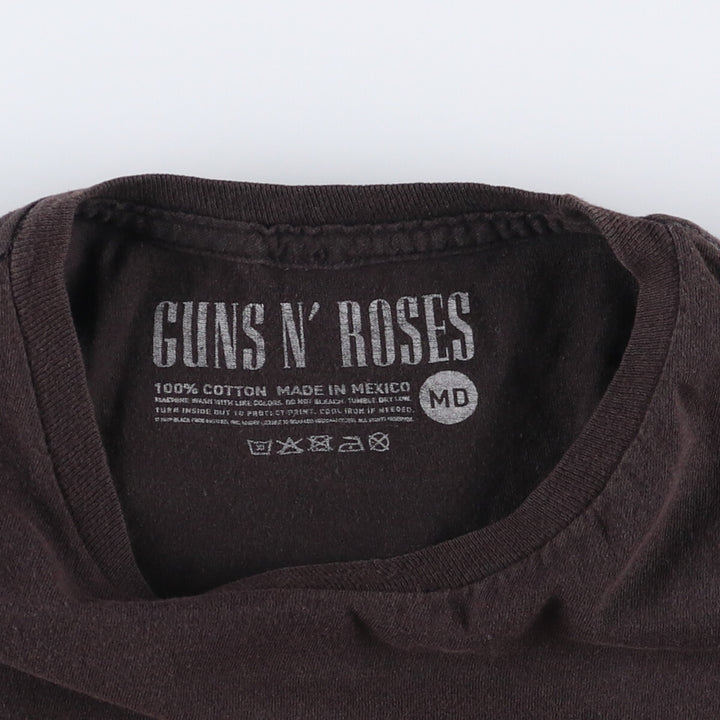 GUNS N' ROSES Skull Pattern Band T-shirt, Men's M size cotton black type Vintage Second Hand