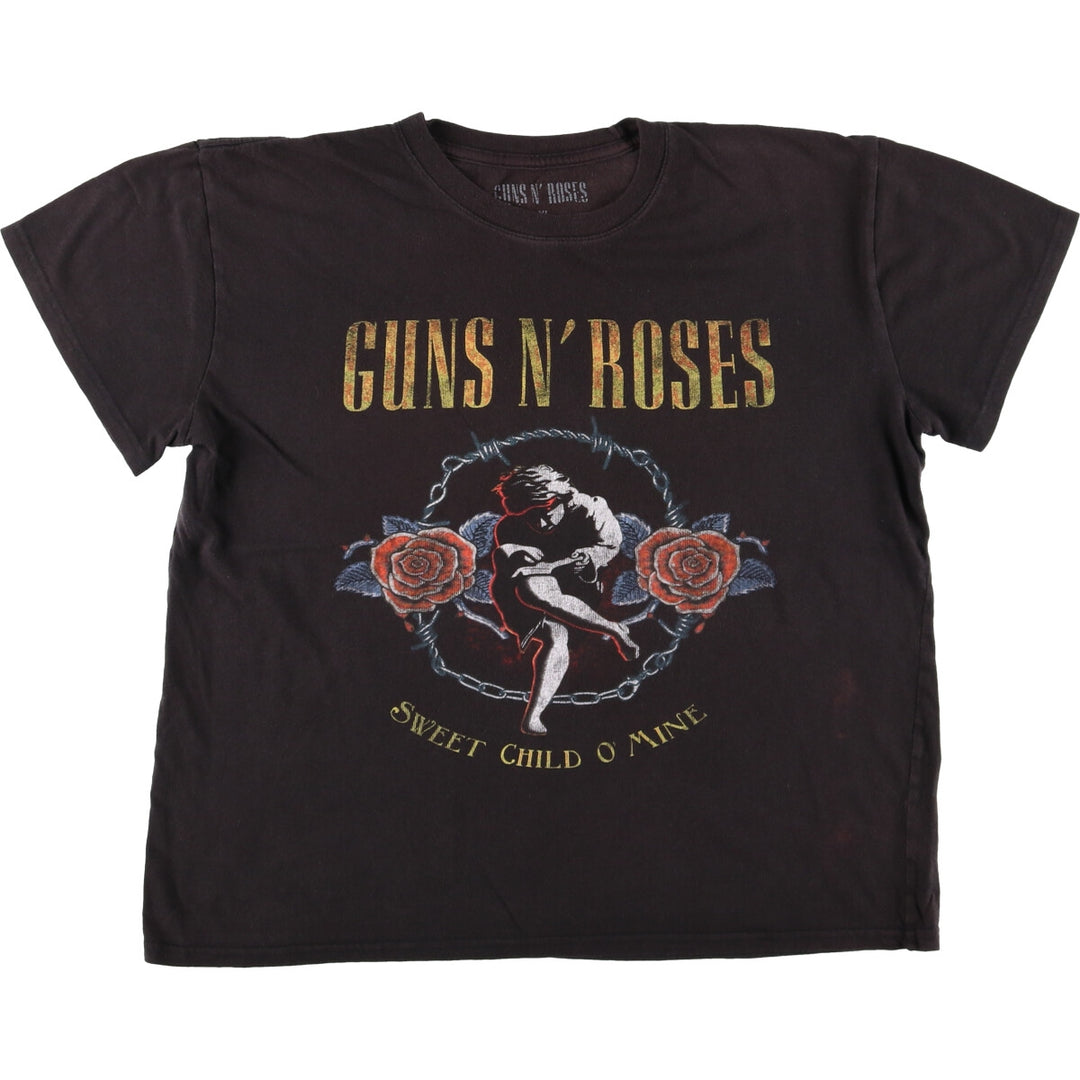 GUNS N' ROSES Guns N' Roses Band T-Shirt Band Tee Men's XL cotton black type Vintage Second Hand