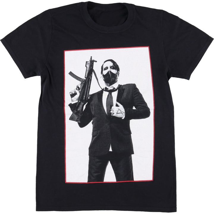 MARILYN MANSON Marilyn Manson Band T-shirt Band T Men's S size unclear black type Vintage Second Hand