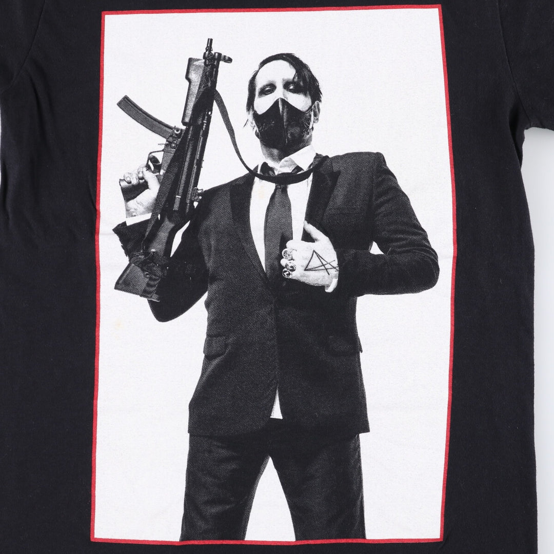 MARILYN MANSON Marilyn Manson Band T-shirt Band T Men's S size unclear black type Vintage Second Hand