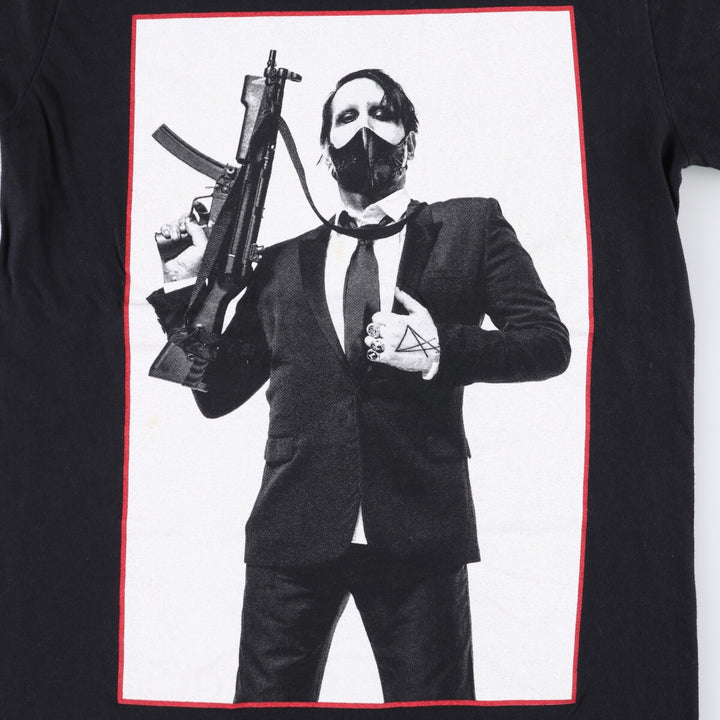 MARILYN MANSON Marilyn Manson Band T-shirt Band T Men's S size unclear black type Vintage Second Hand
