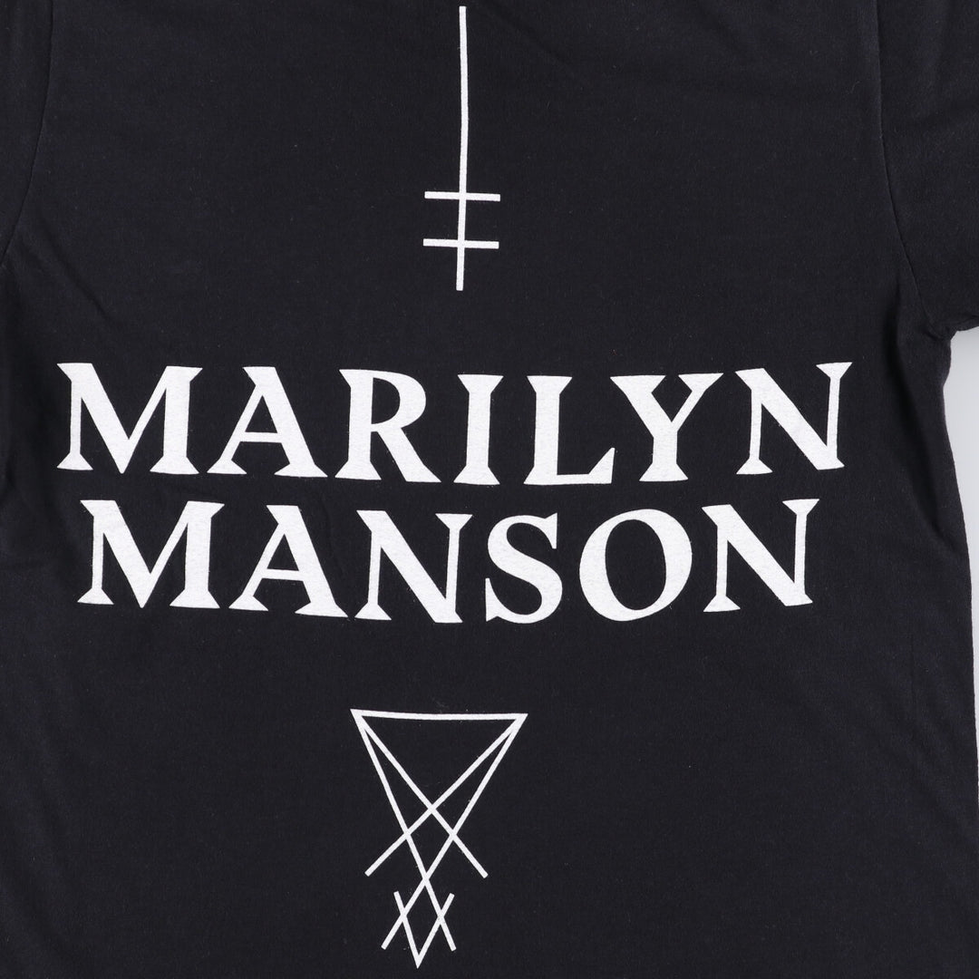 MARILYN MANSON Marilyn Manson Band T-shirt Band T Men's S size unclear black type Vintage Second Hand