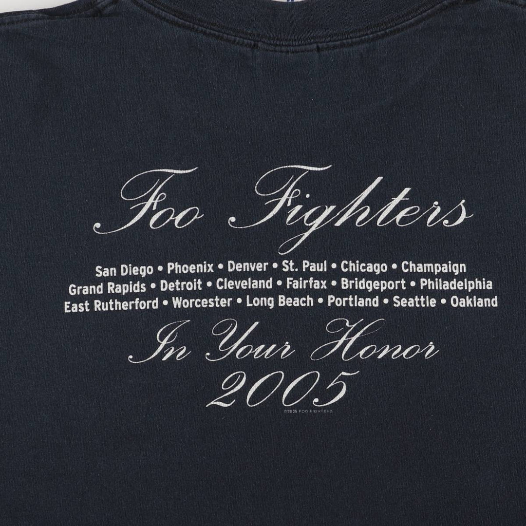 00'S Anvil Foo Fighters Band T-shirt, Men's M size cotton black type Vintage Second Hand