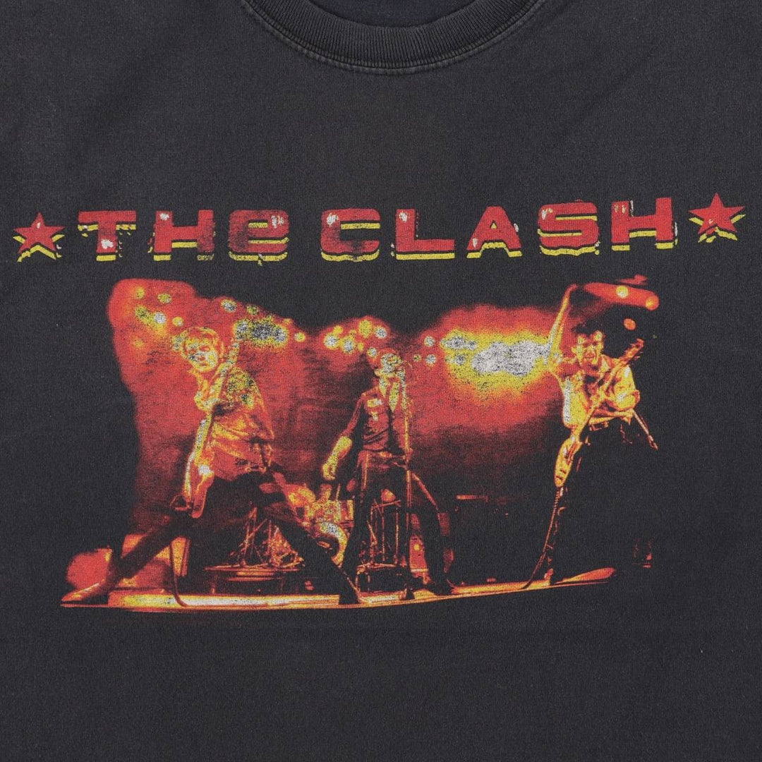Hanes THE CLASH Band T-shirt, Men's L size cotton black type Vintage Second Hand