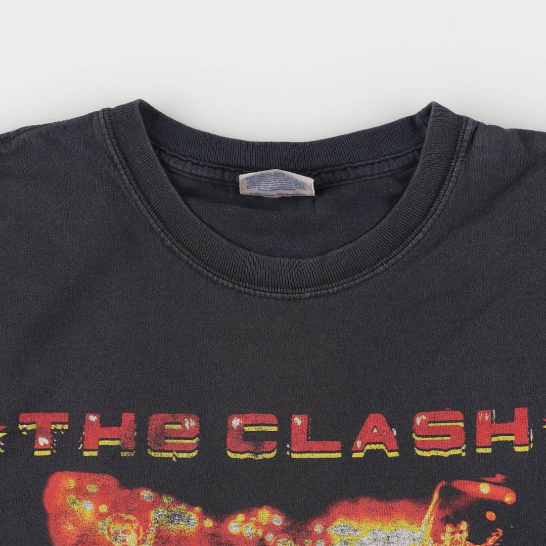 Hanes THE CLASH Band T-shirt, Men's L size cotton black type Vintage Second Hand
