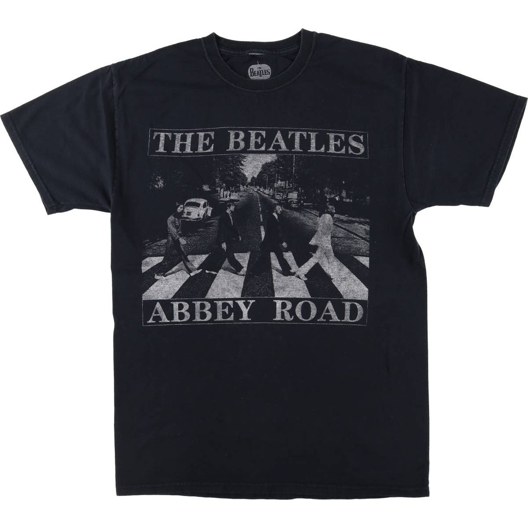 THE BEATLES Band T-shirt, Men's M size cotton black type Vintage Second Hand