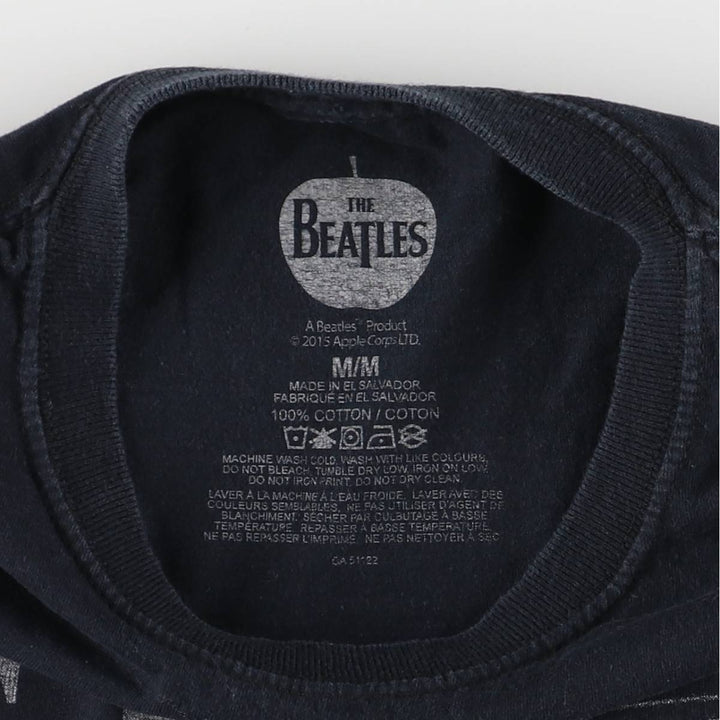 THE BEATLES Band T-shirt, Men's M size cotton black type Vintage Second Hand