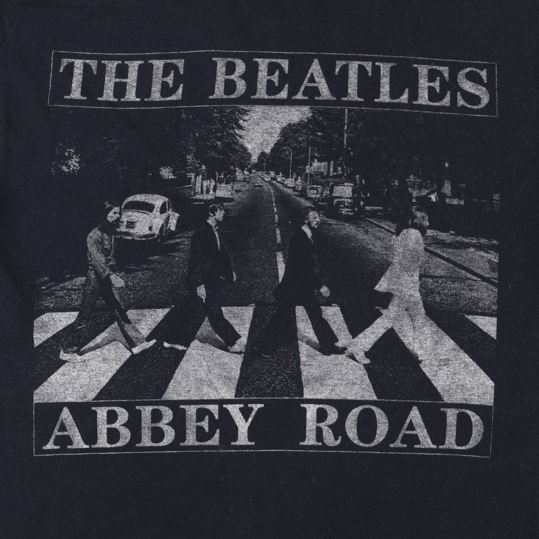 THE BEATLES Band T-shirt, Men's M size cotton black type Vintage Second Hand
