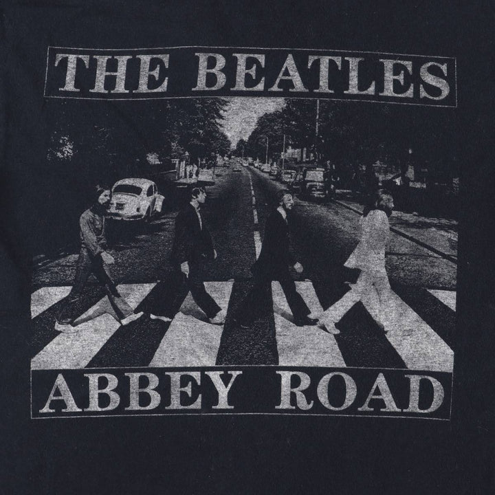 THE BEATLES Band T-shirt, Men's M size cotton black type Vintage Second Hand