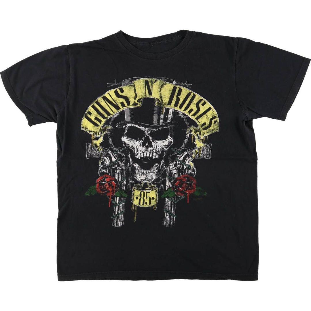 Bravado Guns N' Roses Skull Pattern Band T-shirt, size L for men cotton black type Vintage Second Hand