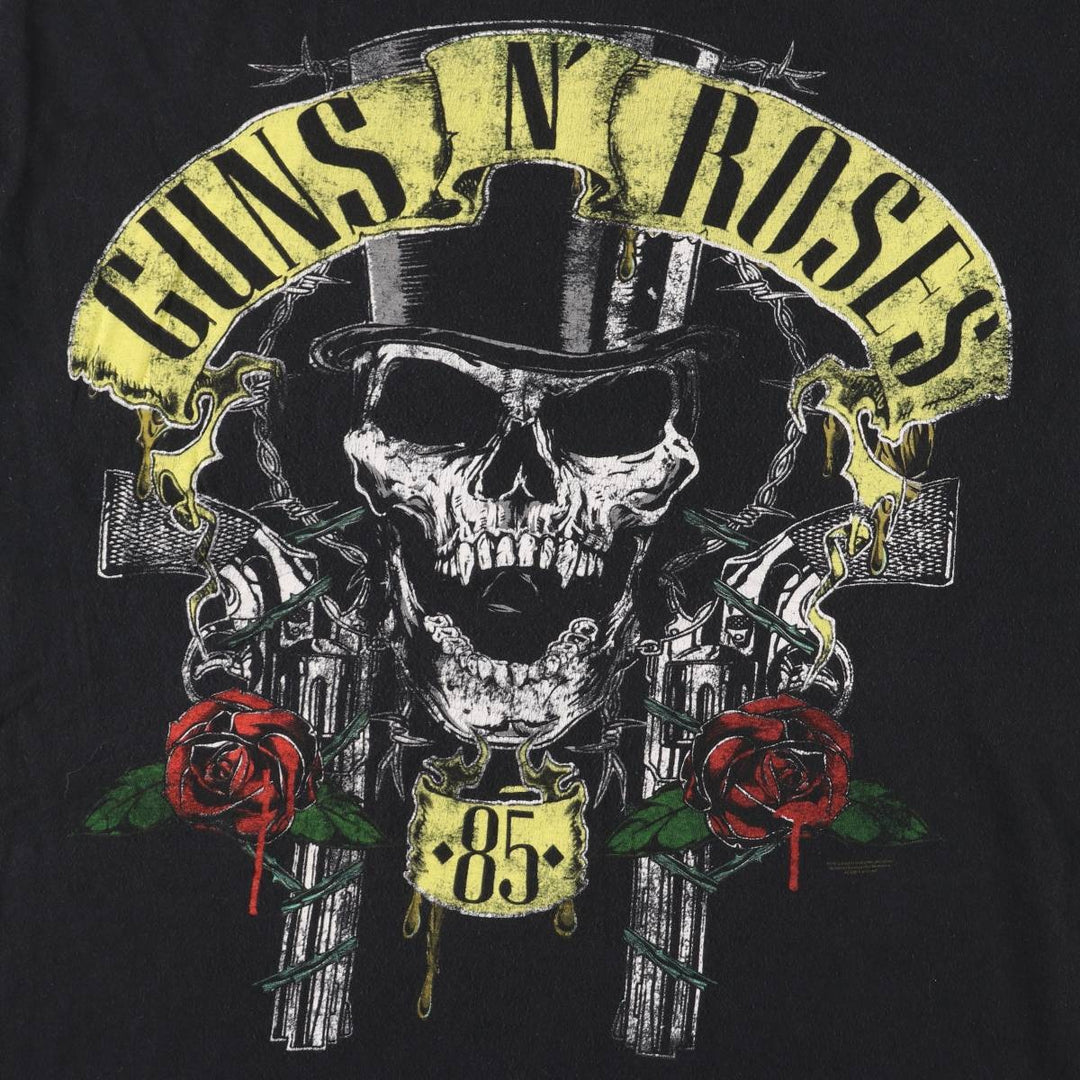 Bravado Guns N' Roses Skull Pattern Band T-shirt, size L for men cotton black type Vintage Second Hand
