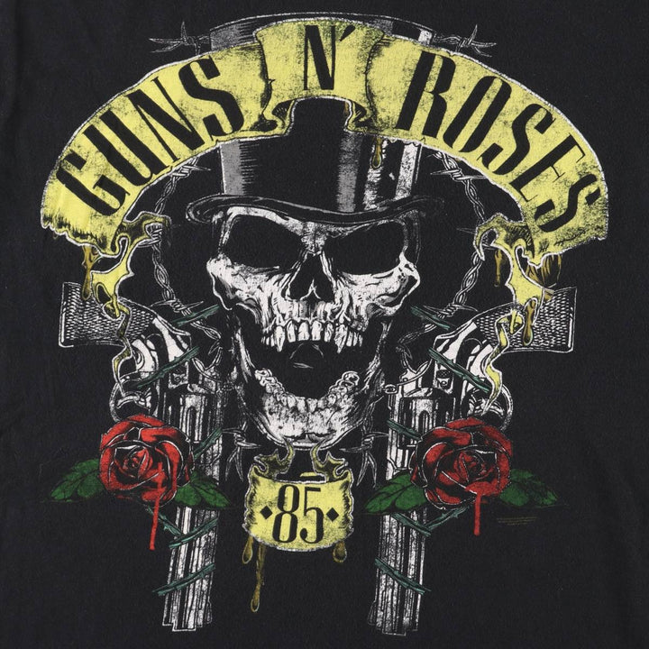 Bravado Guns N' Roses Skull Pattern Band T-shirt, size L for men cotton black type Vintage Second Hand
