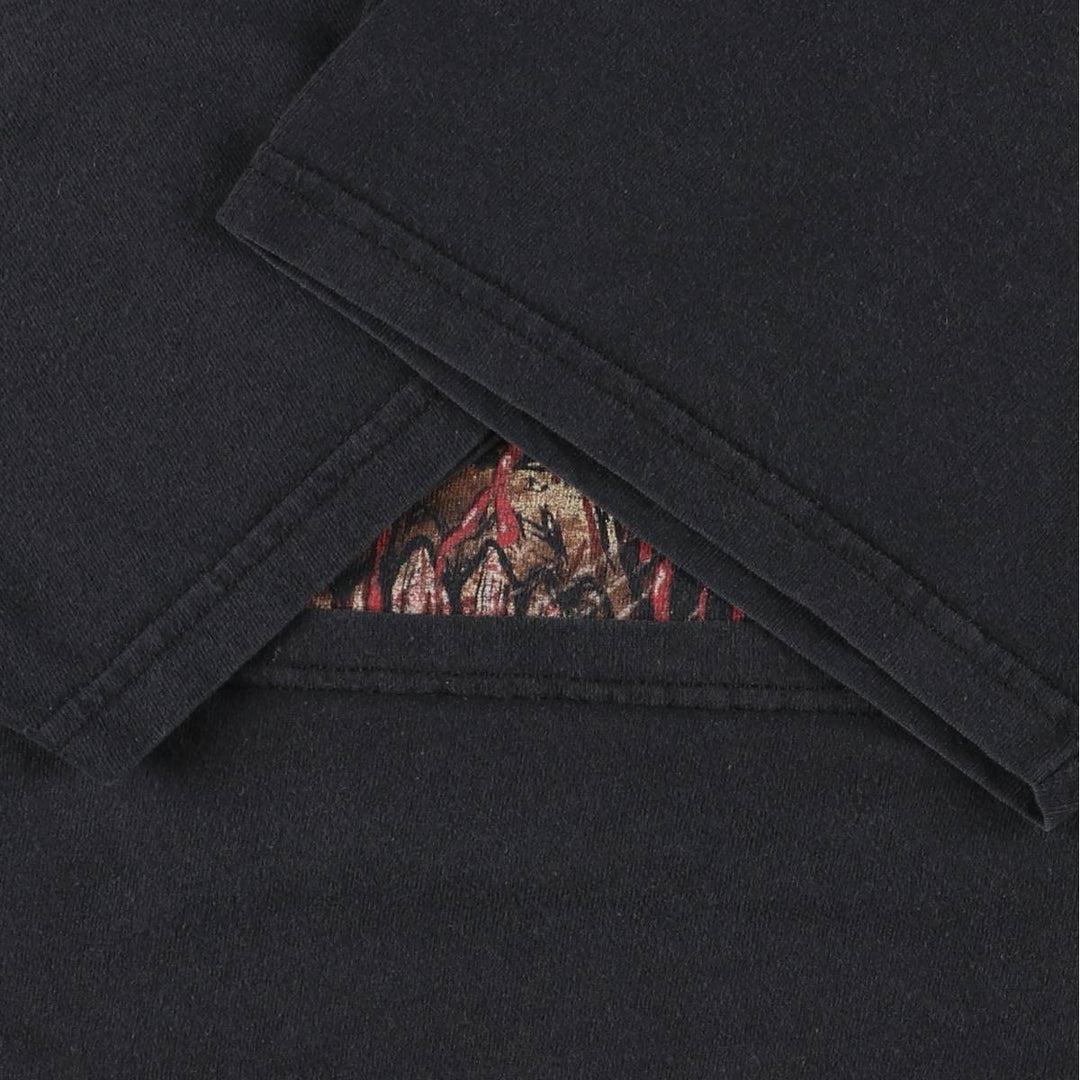 Hanes HANES SLAYER Skull Pattern Band T-shirt, Men's L size cotton black type Vintage Second Hand