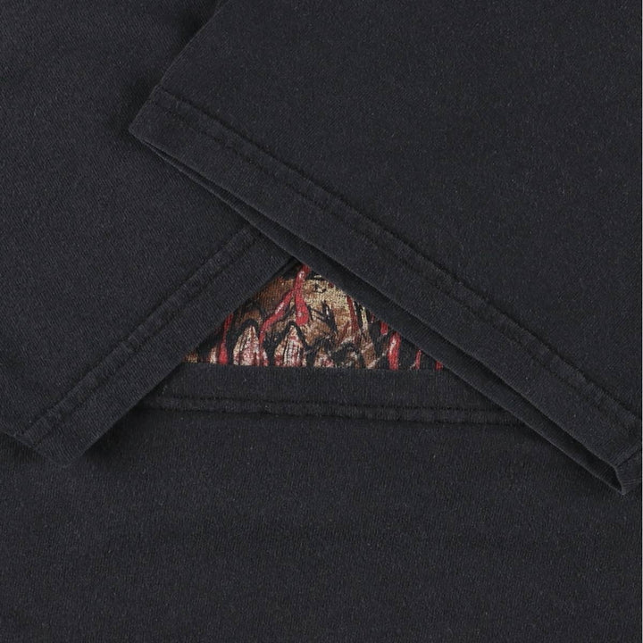 Hanes HANES SLAYER Skull Pattern Band T-shirt, Men's L size cotton black type Vintage Second Hand