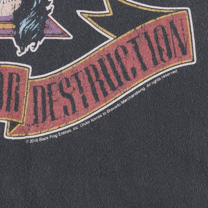 GUNS N' ROSES Skull Pattern Band T-shirt, Men's M size cotton black type Vintage Second Hand