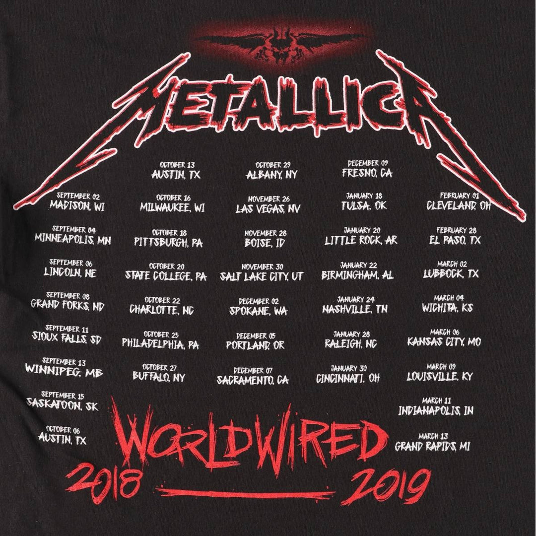 METALLICA Metallica Band T-shirt Band T Men's M size cotton black type Vintage Second Hand