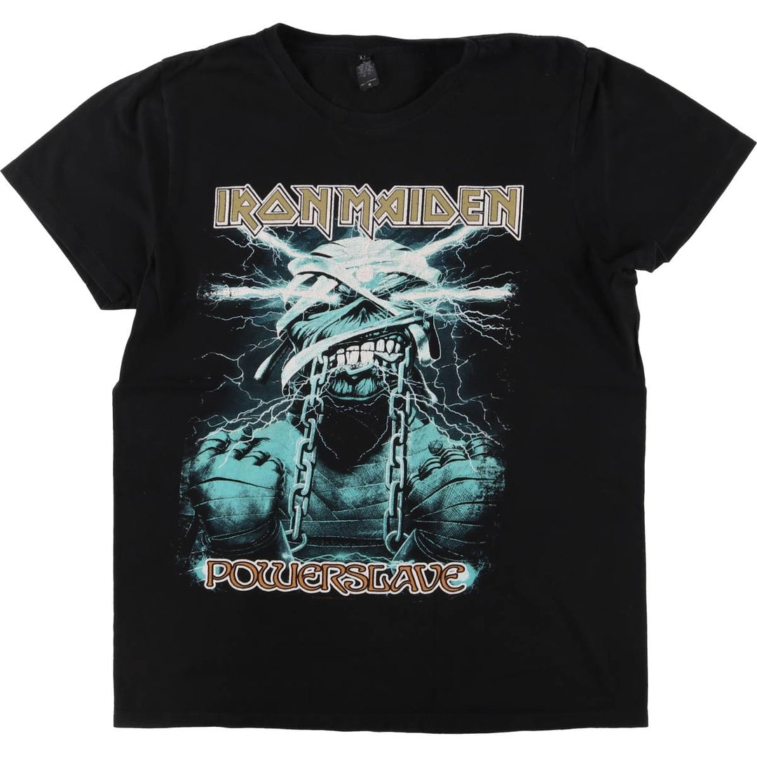 BAY ISLAND IRON MAIDEN Band T-shirt, Men's M size cotton black type Vintage Second Hand