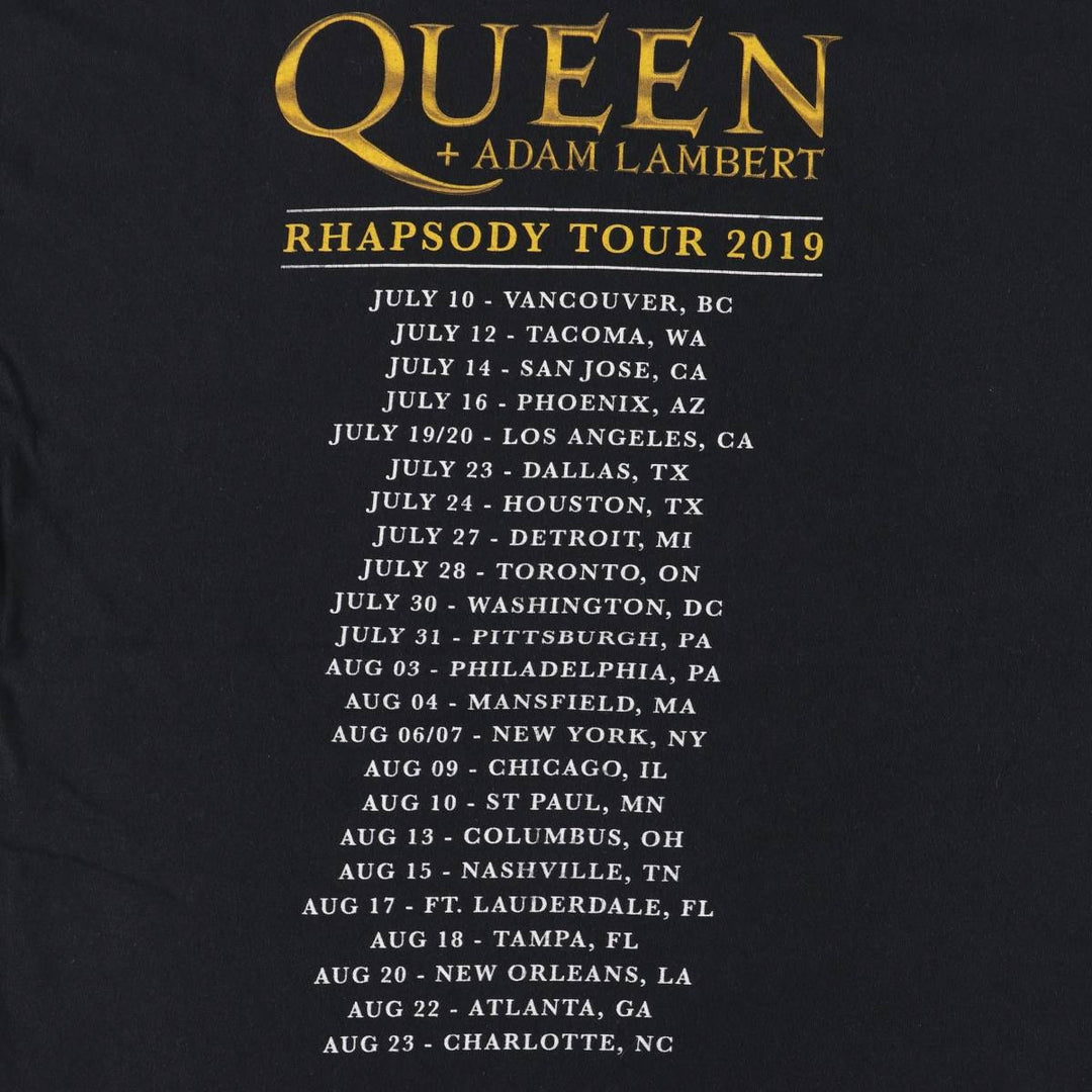 QUEEN Band T-shirt, Men's XL size cotton black type Vintage Second Hand