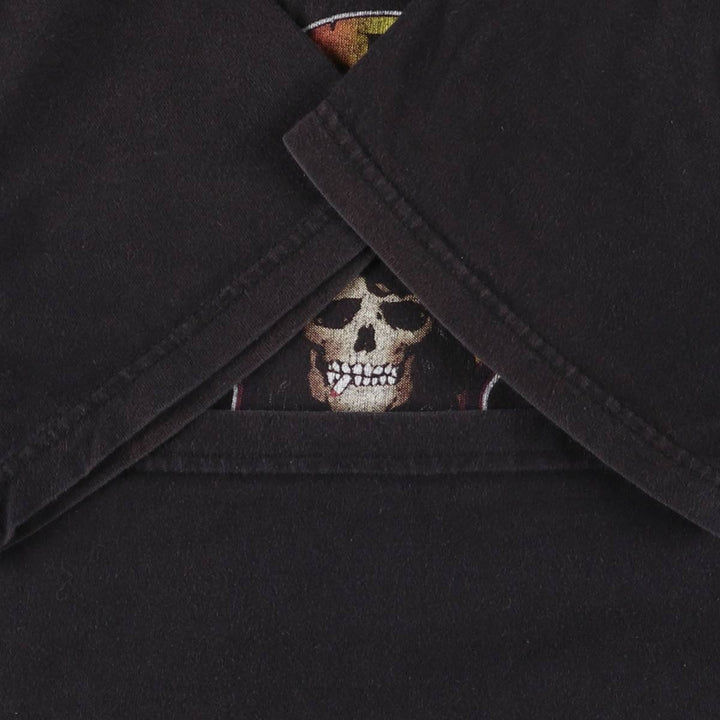 GUNS N' ROSES Skull Pattern Band T-shirt, Men's M size cotton black type Vintage Second Hand