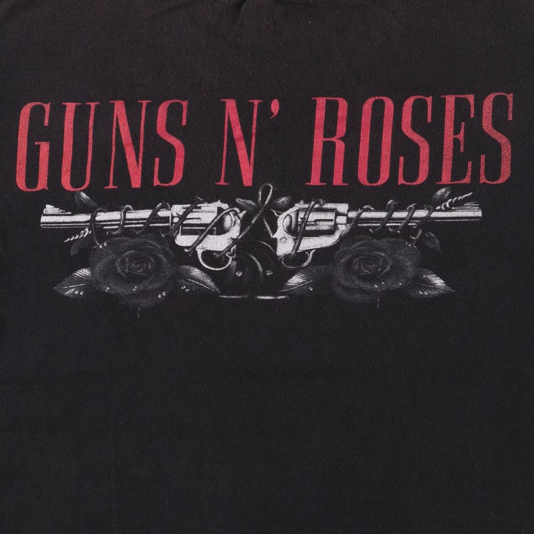 GUNS N' ROSES Skull Pattern Band T-shirt, Men's M size cotton black type Vintage Second Hand