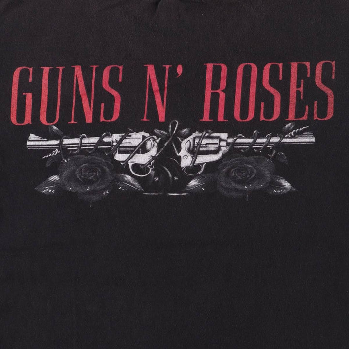 GUNS N' ROSES Skull Pattern Band T-shirt, Men's M size cotton black type Vintage Second Hand