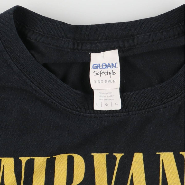 Gildan GILDAN NIRVANA Nirvana Band T-shirt cotton black type Vintage Second Hand