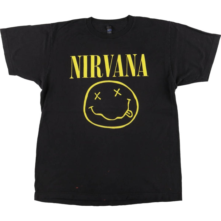 TULTEX NIRVANA Nirvana Band T-shirt, Band T, Men's Size L cotton black type Vintage Second Hand
