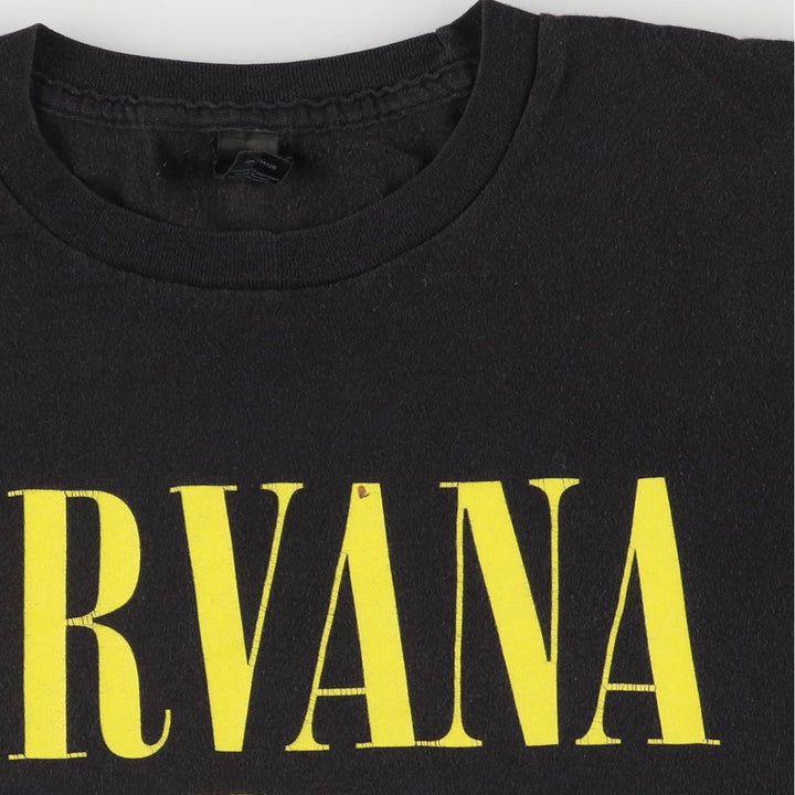 TULTEX NIRVANA Nirvana Band T-shirt, Band T, Men's Size L cotton black type Vintage Second Hand