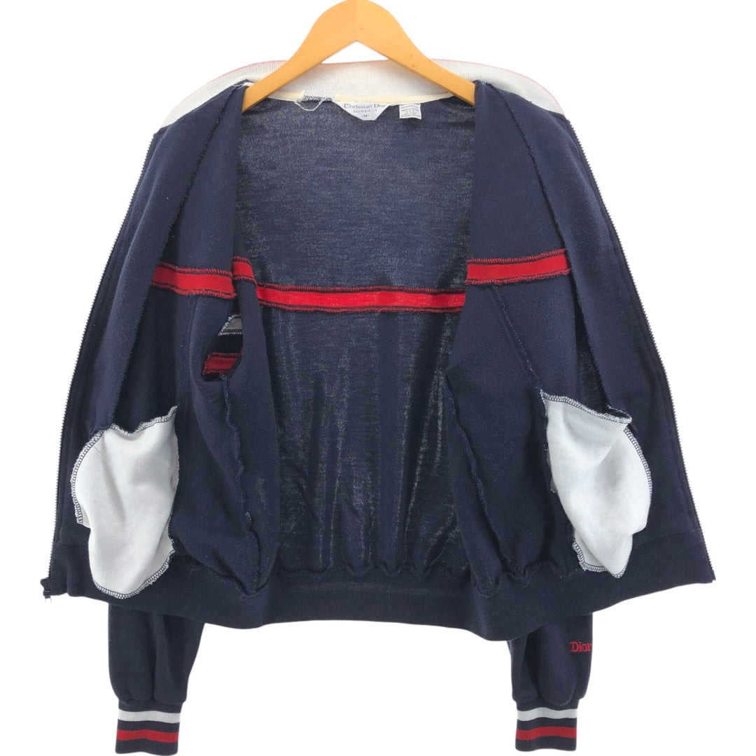 Christian Dior MONSIEUR full zip sweatshirt, men's size M acrylic navy blue type Vintage Second Hand