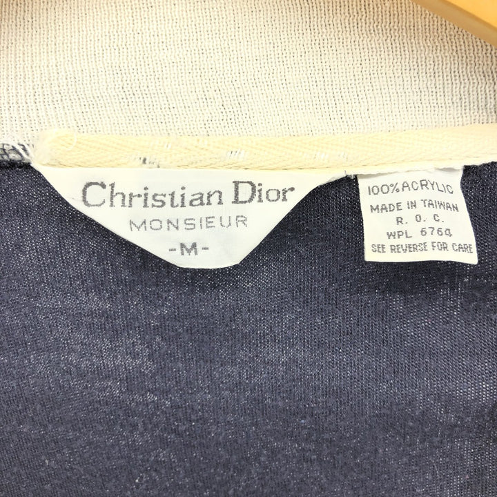 Christian Dior MONSIEUR full zip sweatshirt, men's size M acrylic navy blue type Vintage Second Hand