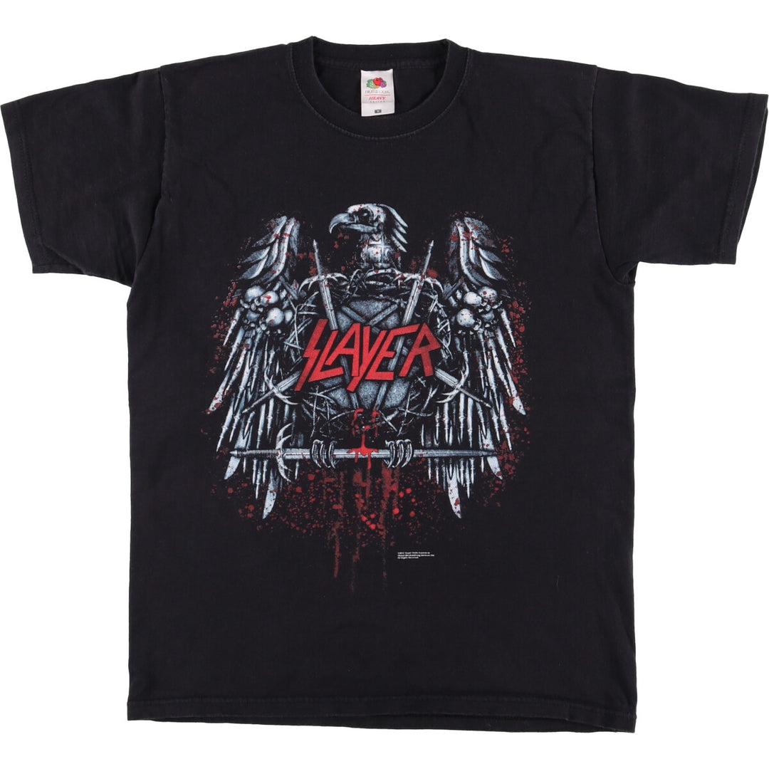 Fruit of the Loom FRUIT OF THE LOOM SLAYER Band T-shirt, Men's M size cotton black type Vintage Second Hand