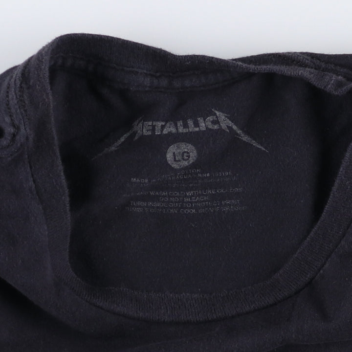 METALLICA Snake Pattern Python Pattern Band T-Shirt Band Tee Men's L size cotton black type Vintage Second Hand