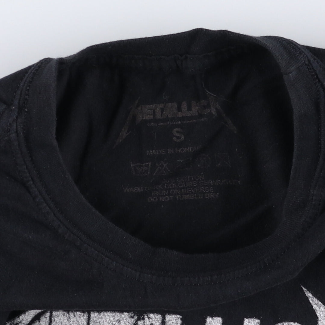 METALLICA Skull Pattern Band T-shirt Band Tee Men's M size cotton black type Vintage Second Hand