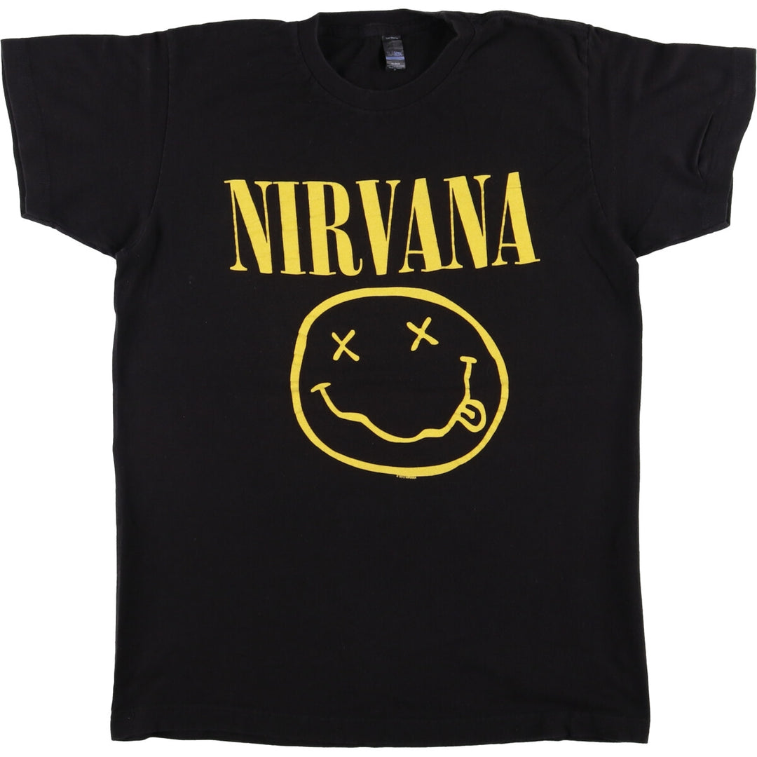 NIRVANA Nirvana Band T-shirt, Band T, Men's M size cotton black type Vintage Second Hand