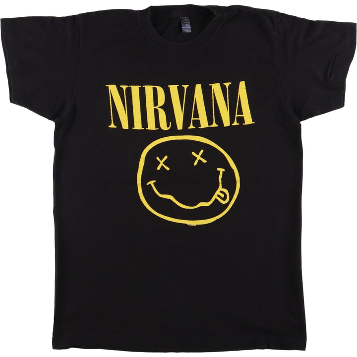 NIRVANA Nirvana Band T-shirt, Band T, Men's M size cotton black type Vintage Second Hand