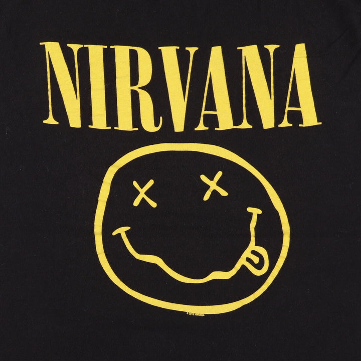 NIRVANA Nirvana Band T-shirt, Band T, Men's M size cotton black type Vintage Second Hand
