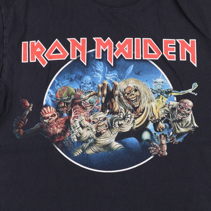 Gildan Iron Maiden Band T-Shirt, Men's Medium Size cotton black type Vintage Second Hand