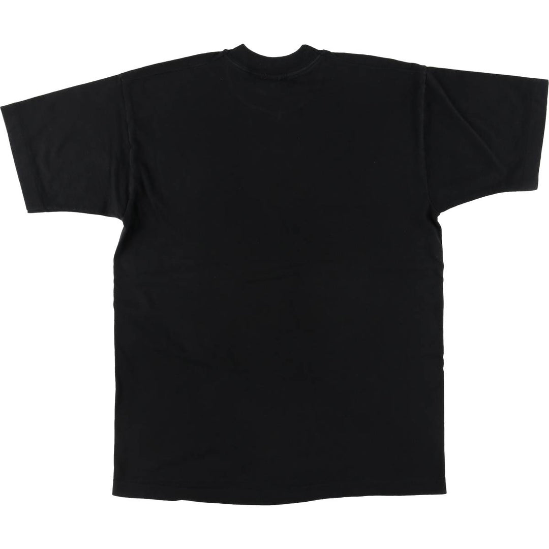 90'S Printed T-shirt Made in USA Men's L Size Vintage Single Stitch cotton black type Vintage Second Hand