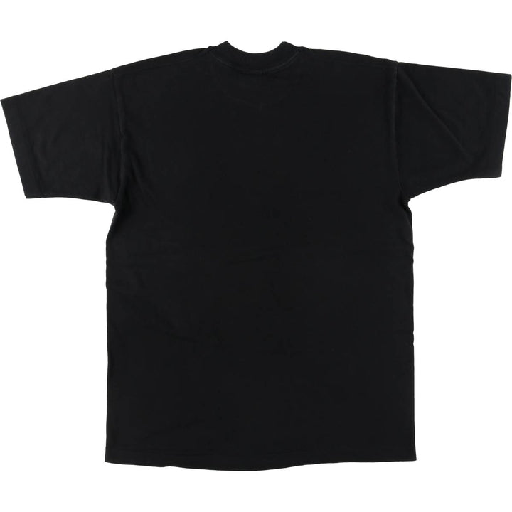 90'S Printed T-shirt Made in USA Men's L Size Vintage Single Stitch cotton black type Vintage Second Hand