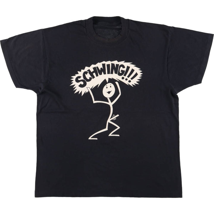 90'S Vintage Printed T-Shirt, Men's Size L unclear black type Vintage Second Hand
