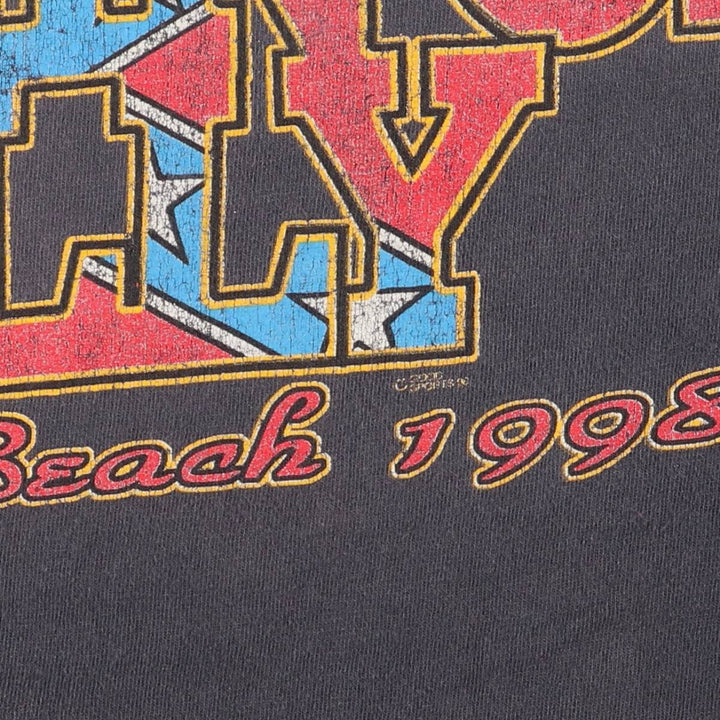 Delta DELTA Eagle Pattern Motorcycle Bike T-shirt Men's XXL cotton black type Vintage Second Hand