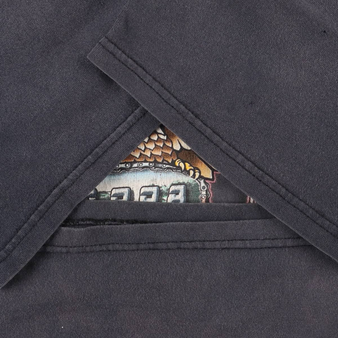 Delta DELTA Eagle Pattern Motorcycle Bike T-shirt Men's XXL cotton black type Vintage Second Hand