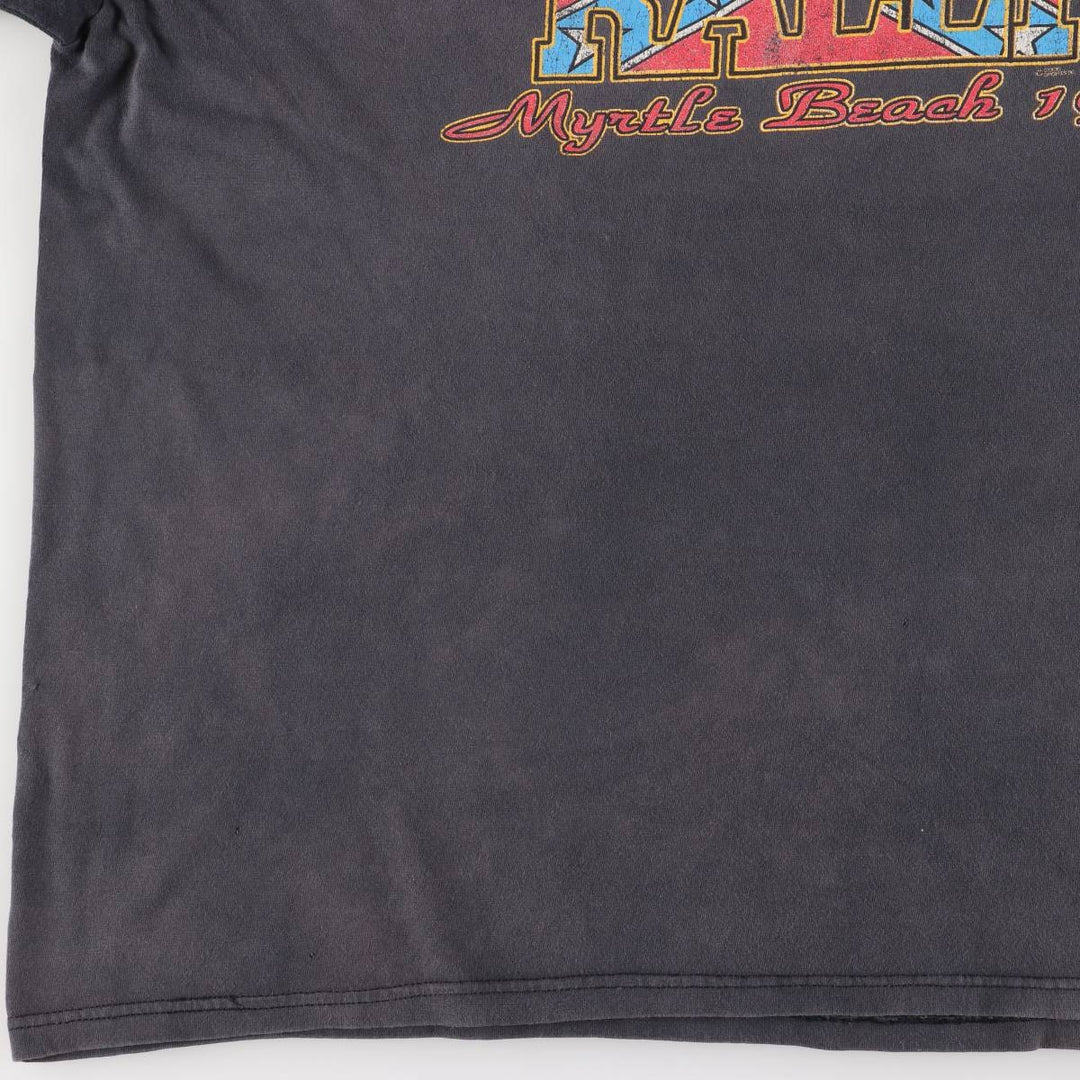 Delta DELTA Eagle Pattern Motorcycle Bike T-shirt Men's XXL cotton black type Vintage Second Hand