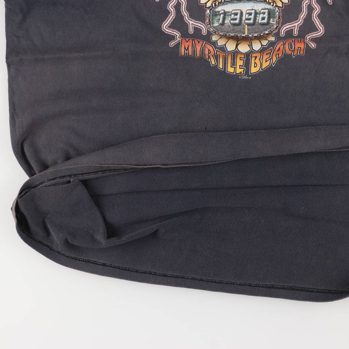 Delta DELTA Eagle Pattern Motorcycle Bike T-shirt Men's XXL cotton black type Vintage Second Hand