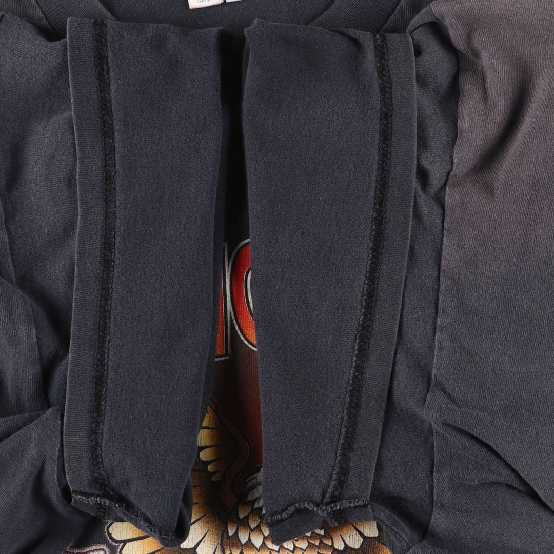 Delta DELTA Eagle Pattern Motorcycle Bike T-shirt Men's XXL cotton black type Vintage Second Hand